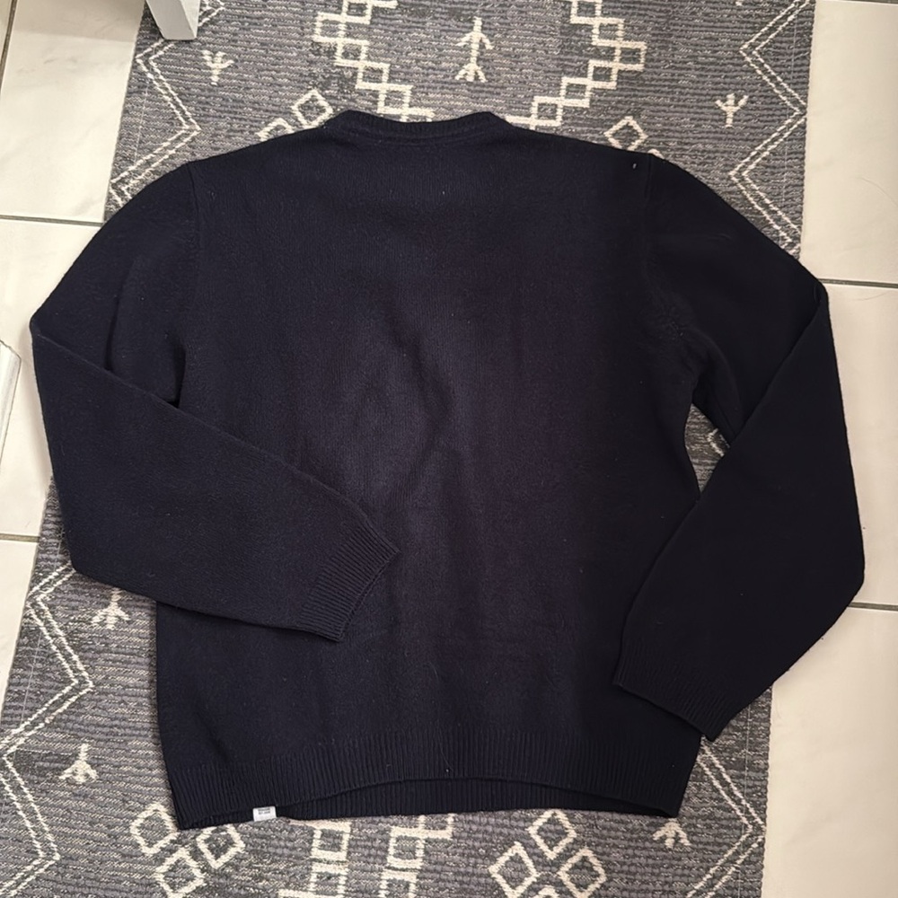 Norse Projects Sigfried Merino Lambswool Crewneck Sweater Navy Blue - Picture 9 of 10